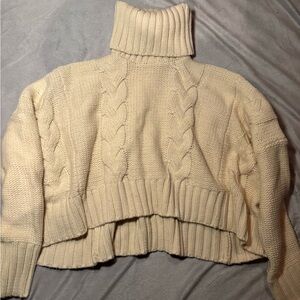 Cozy Cream Cable Knit Turtleneck Sweater